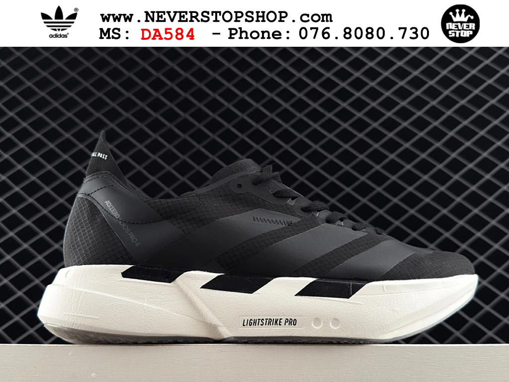 Giày tập gym Adidas Adizero Adios Pro 4 Đen Trắng nam nữ mẫu mới nhất hàng đẹp chất lượng cao giá tốt tại NeverStop Sneaker Shop Giày chạy bộ nam nữ Adidas Adizero Adios Pro 4 Đen Trắng chuyên chơi thể thao tập gym đi bộ hằng ngày hàng best quality like auth NeverStopShop HCM