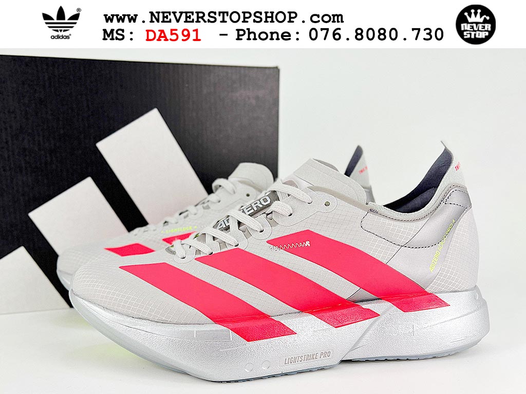 Giày tập gym Adidas Adizero Adios Pro 4 Xám Đỏ nam nữ mẫu mới nhất hàng đẹp chất lượng cao giá tốt tại NeverStop Sneaker Shop Giày chạy bộ nam nữ Adidas Adizero Adios Pro 4 Xám Đỏ chuyên chơi thể thao tập gym đi bộ hằng ngày hàng best quality like auth NeverStopShop HCM