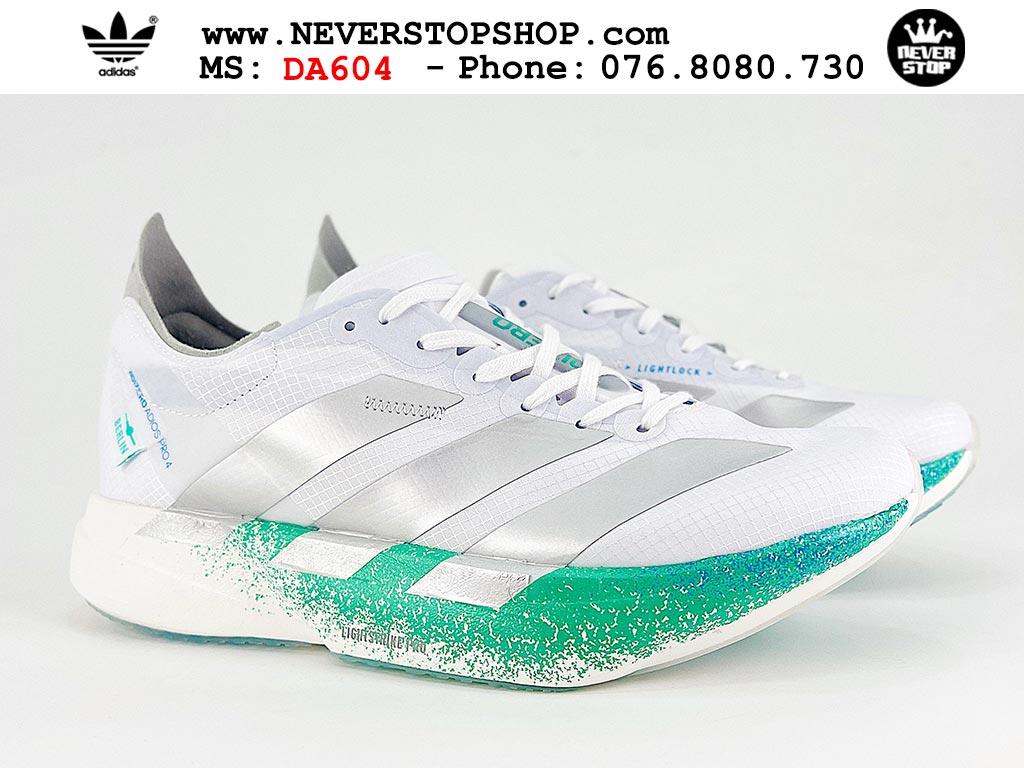 Giày tập gym Adidas Adizero Adios Pro 4 Trắng Xanh Ngọc nam nữ mẫu mới nhất hàng đẹp chất lượng cao giá tốt tại NeverStop Sneaker Shop Giày chạy bộ nam nữ Adidas Adizero Adios Pro 4 Trắng Xanh Ngọc chuyên chơi thể thao tập gym đi bộ hằng ngày hàng best quality like auth NeverStopShop HCM