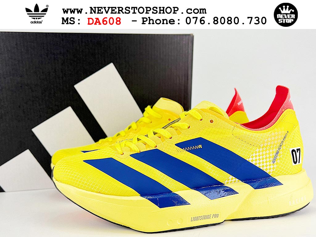 Giày tập gym Adidas Adizero Adios Pro 4 Vàng Xanh Dương Đỏ nam nữ mẫu mới nhất hàng đẹp chất lượng cao giá tốt tại NeverStop Sneaker Shop Giày chạy bộ nam nữ Adidas Adizero Adios Pro 4 Vàng Xanh Dương Đỏ chuyên chơi thể thao tập gym đi bộ hằng ngày hàng best quality like auth NeverStopShop HCM