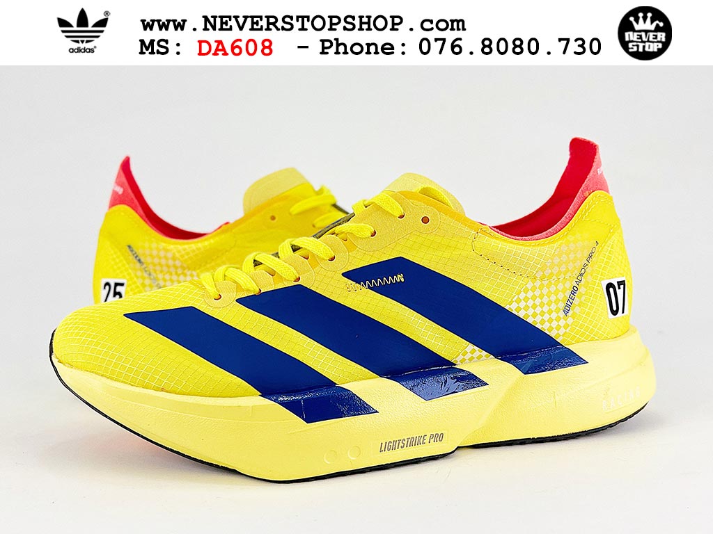 Giày tập gym Adidas Adizero Adios Pro 4 Vàng Xanh Dương Đỏ nam nữ mẫu mới nhất hàng đẹp chất lượng cao giá tốt tại NeverStop Sneaker Shop Giày chạy bộ nam nữ Adidas Adizero Adios Pro 4 Vàng Xanh Dương Đỏ chuyên chơi thể thao tập gym đi bộ hằng ngày hàng best quality like auth NeverStopShop HCM
