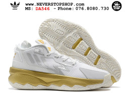 Giày bóng rổ nam nữ Adidas Dame 8 Trắng Vàng thể thao thoáng khí bản rep 1:1 chuẩn real chính hãng giá rẻ tốt nhất tại NeverStopShop.com