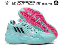 Giày bóng rổ nam nữ Adidas Dame 8 Xanh Hồng thể thao thoáng khí bản rep 1:1 chuẩn real chính hãng giá rẻ tốt nhất tại NeverStopShop.com