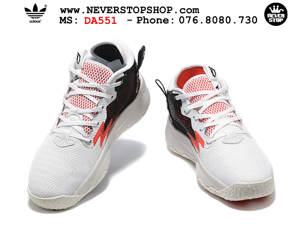 Giày bóng rổ nam nữ Adidas Dame 8 Trắng Đỏ thể thao thoáng khí bản rep 1:1 chuẩn real chính hãng giá rẻ tốt nhất tại NeverStopShop.com