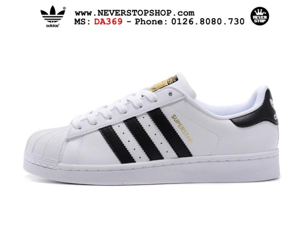 Giày Adidas Superstar Black White Gold nam nữ hàng chuẩn sfake replica 1:1 real chính hãng giá rẻ tốt nhất tại NeverStopShop.com HCM