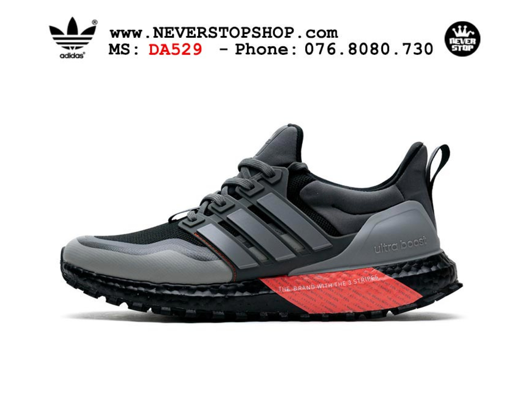 Giày thể thao ADIDAS ULTRA BOOST 4.0 GREY RED nam nữ ...