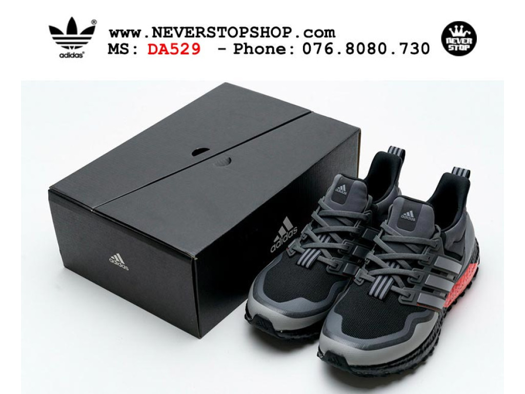 Giày chạy bộ Adidas Ultra Boost 4.0 Xám Đỏ nam nữ hàng chuẩn sfake replica 1:1 real chính hãng giá rẻ tốt nhất tại NeverStopShop.com HCM 