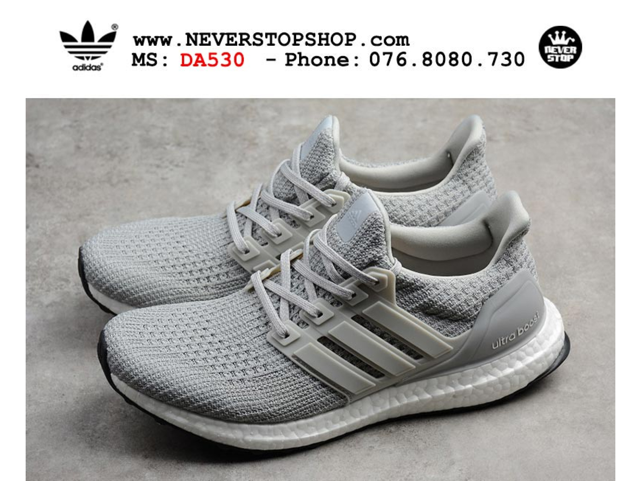 Giày thể thao ADIDAS ULTRA BOOST 4.0 GREY WHITE nam nữ ...