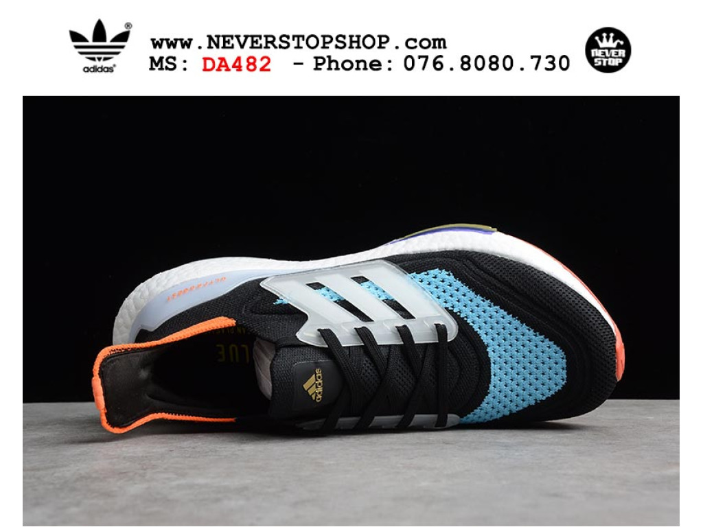 Giày chạy bộ Adidas Ultra Boost 7.0 Đen Xanh Cam nam nữ nhẹ êm thoáng khí sfake replica 1:1 real chính hãng giá rẻ tốt nhất tại NeverStopShop.com HCM
