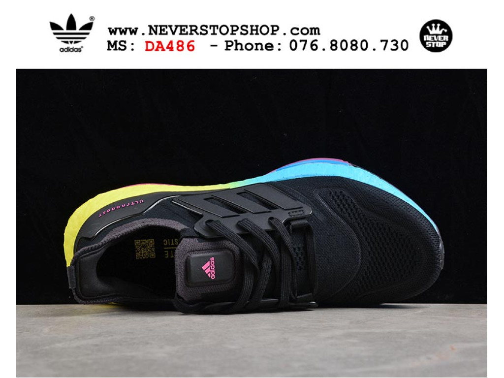 Giày chạy bộ Adidas Ultra Boost 7.0 Đen Cầu Vòng nam nữ nhẹ êm thoáng khí sfake replica 1:1 real chính hãng giá rẻ tốt nhất tại NeverStopShop.com HCM