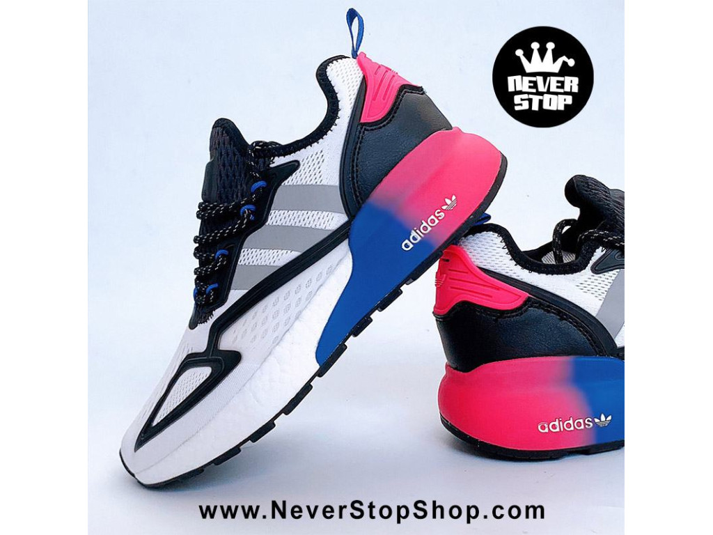 Giày thể thao Adidas ZX 2K Boost Trắng Xanh Tím nam nữ hàng chuẩn sfake replica 1:1 real chính hãng giá rẻ tốt nhất tại NeverStopShop.com HCM