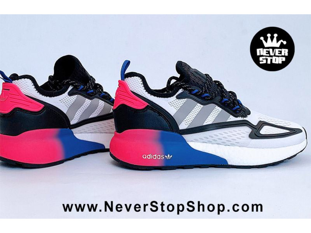 Giày thể thao Adidas ZX 2K Boost Trắng Xanh Tím nam nữ hàng chuẩn sfake replica 1:1 real chính hãng giá rẻ tốt nhất tại NeverStopShop.com HCM