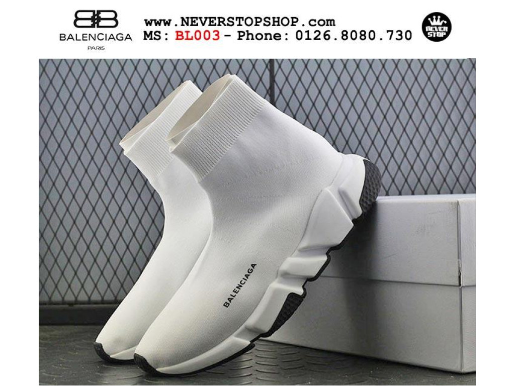 Giày Balenciaga Speed Trainer All White 2 nam nữ hàng chuẩn sfake replica 1:1 real chính hãng giá rẻ tốt nhất tại NeverStopShop.com HCM