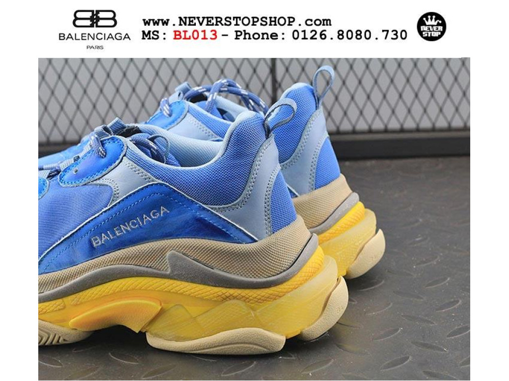 Giày Balenciaga Triple S Blue Yellow nam nữ hàng chuẩn sfake replica 1:1 real chính hãng giá rẻ tốt nhất tại NeverStopShop.com HCM
