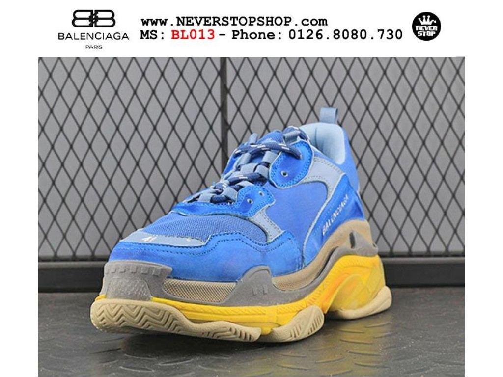 Giày Balenciaga Triple S Blue Yellow nam nữ hàng chuẩn sfake replica 1:1 real chính hãng giá rẻ tốt nhất tại NeverStopShop.com HCM