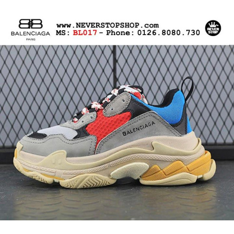 Balenciaga Triple S Red Blue Grey