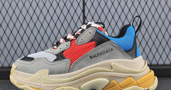 Balenciaga Triple S Red Blue Grey