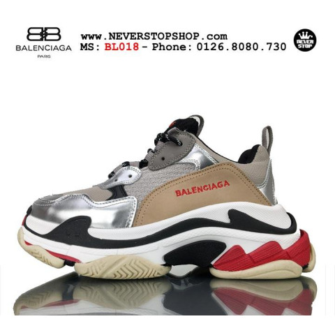 Balenciaga Triple S Silver Red White