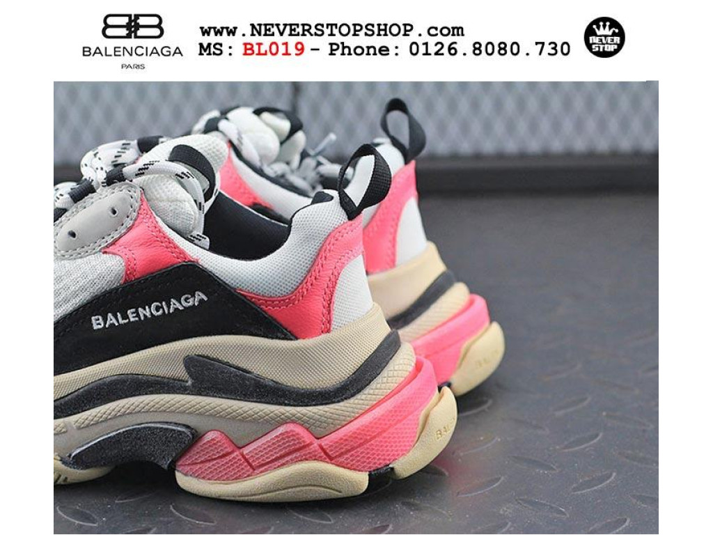 Giày Balenciaga Triple S White Black Pink nam nữ hàng chuẩn sfake replica 1:1 real chính hãng giá rẻ tốt nhất tại NeverStopShop.com HCM