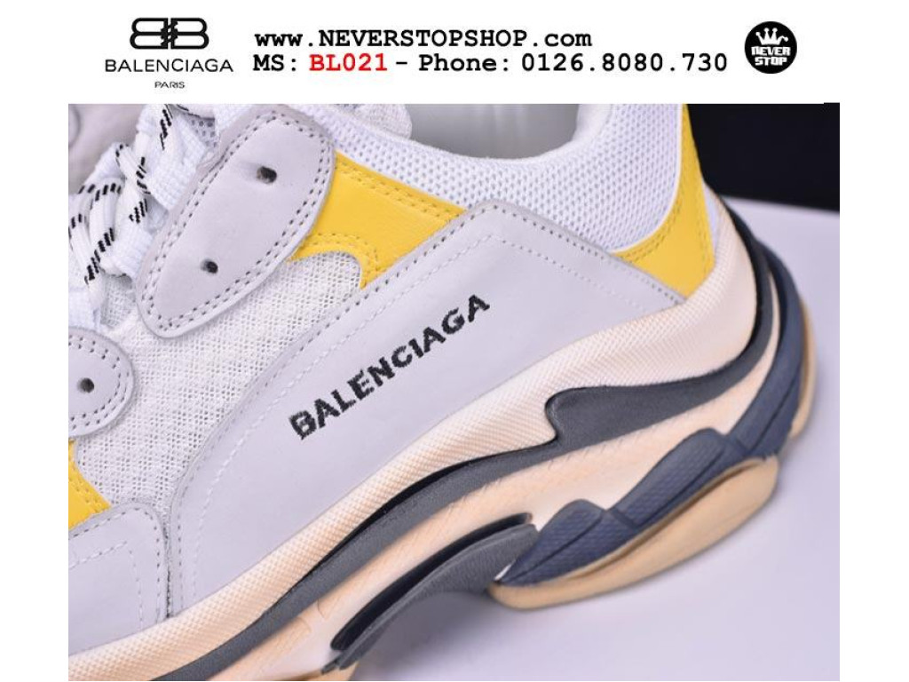 Giày Balenciaga Triple S White Yellow Grey nam nữ hàng chuẩn sfake replica 1:1 real chính hãng giá rẻ tốt nhất tại NeverStopShop.com HCM