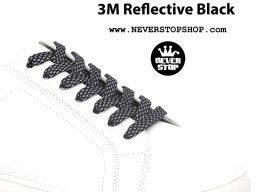 Dây giày thể thao Đen Phản Quang dài 1m4 cho cổ thấp cổ cao giá tốt tại NeverStopShop.com HCM