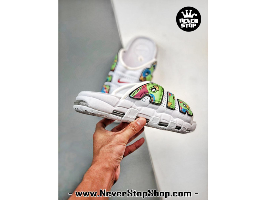 Dép nam nữ Nike Air Uptempo Slide Trắng Xanh Lá nhẹ êm chân thoáng khí bản rep 1:1 chuẩn real chính hãng giá rẻ tốt nhất tại NeverStop Sneaker Shop 