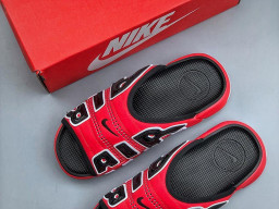Dép nam nữ Nike Air Uptempo Slide Đỏ Đen nhẹ êm chân thoáng khí bản rep 1:1 chuẩn real chính hãng giá rẻ tốt nhất tại NeverStop Sneaker Shop 