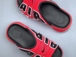 Dép nam nữ Nike Air Uptempo Slide Đỏ Đen nhẹ êm chân thoáng khí bản rep 1:1 chuẩn real chính hãng giá rẻ tốt nhất tại NeverStop Sneaker Shop 