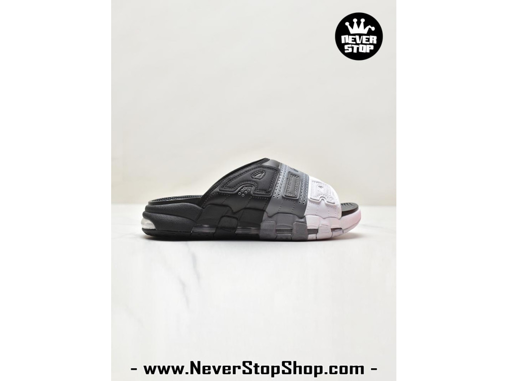 Dép nam nữ Nike Air Uptempo Slide Đen Xám nhẹ êm chân thoáng khí bản rep 1:1 chuẩn real chính hãng giá rẻ tốt nhất tại NeverStop Sneaker Shop 