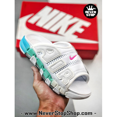 Nike Uptempo Slide White Aqua