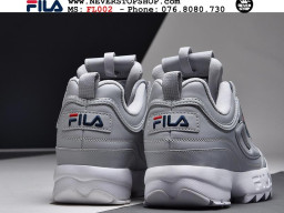 Giày Fila Disruptor 2 Grey White nam nữ hàng chuẩn sfake replica 1:1 real chính hãng giá rẻ tốt nhất tại NeverStopShop.com HCM