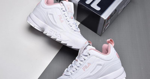 Giày FILA DISRUPTOR 2 WHITE PINK nam nữ hàng sfake replica ...