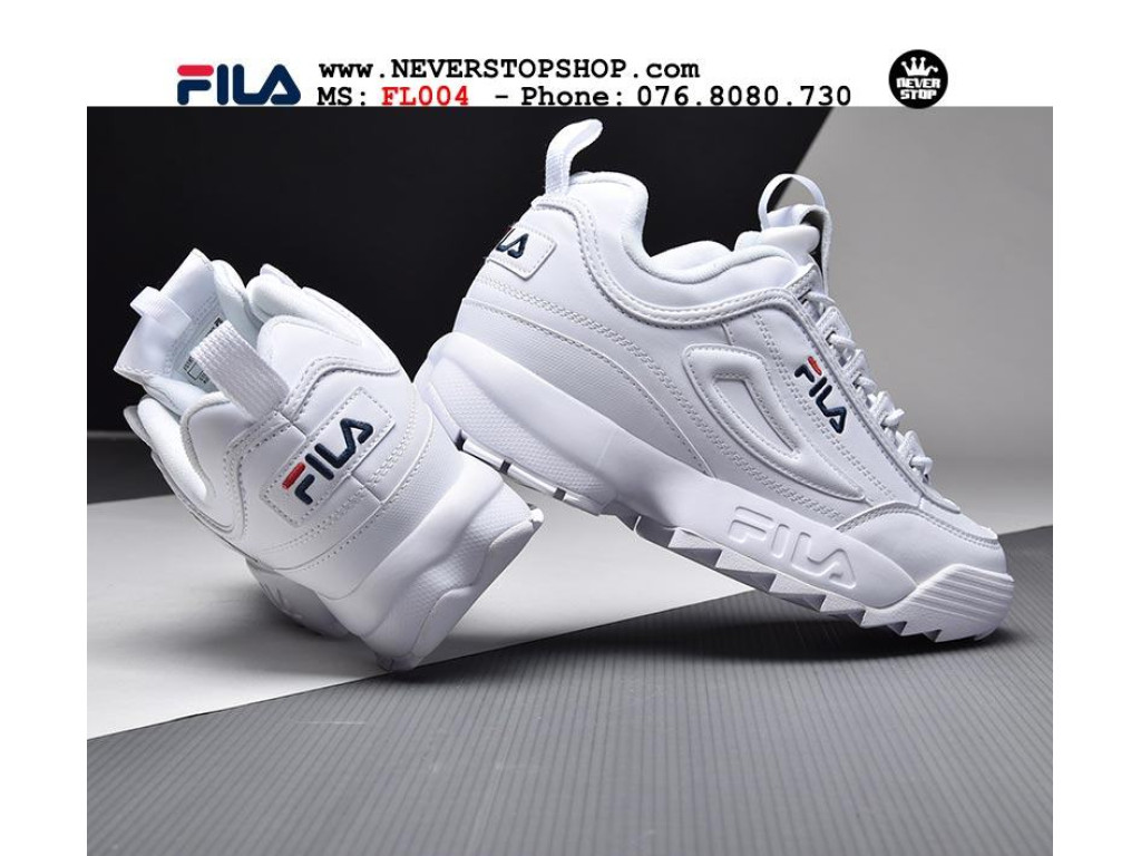 Giày Fila Disruptor 2 White nam nữ hàng chuẩn sfake replica 1:1 real chính hãng giá rẻ tốt nhất tại NeverStopShop.com HCM