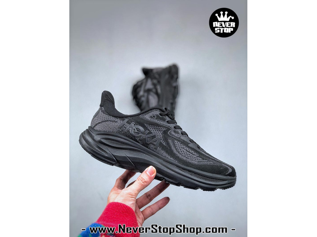 Giày chạy bộ siêu nhẹ êm Hoka Clifton 10 Đen nam nữ giá tốt tại NeverStop Sneaker Shop Giày thể thao chạy bộ Hoka Clifton 10 Đen Full nam nữ chuyên thể thao replica 1:1 like auth real chính hãng giá rẻ tốt nhất tại NeverStopShop.com HCM