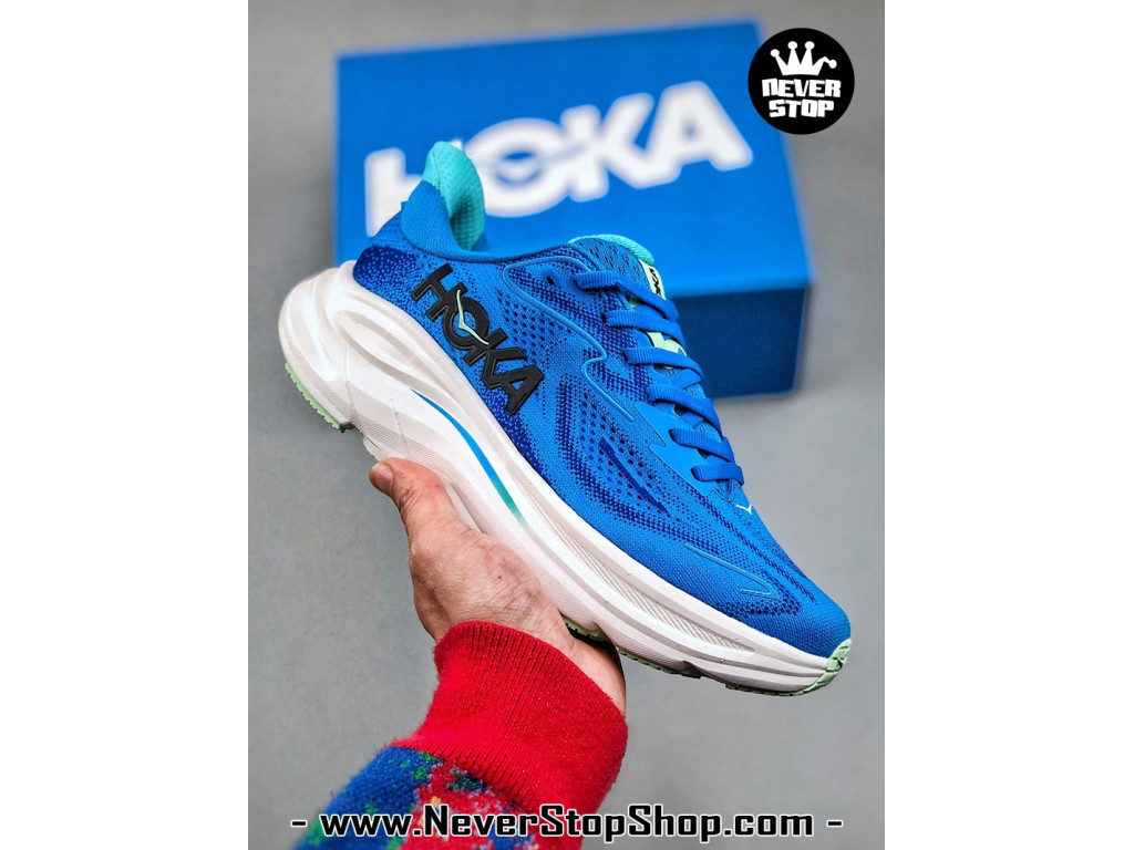 Giày thể thao chạy bộ Hoka Clifton 10 Xanh Dương Trắng nam nữ chuyên thể thao replica 1:1 like auth real chính hãng giá rẻ tốt nhất tại NeverStopShop.com HCM