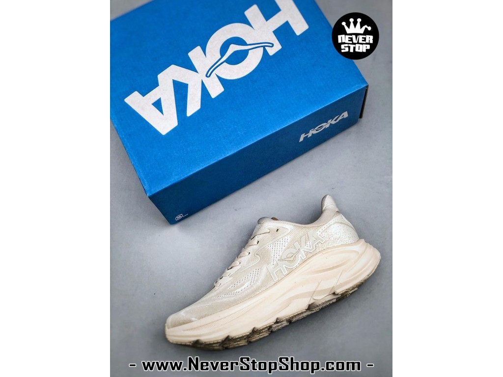 Giày chạy bộ siêu nhẹ êm Hoka Clifton 10 Trắng Kem nam nữ giá tốt tại NeverStop Sneaker Shop Giày thể thao chạy bộ Hoka Clifton 10 Trắng Kem nam nữ chuyên thể thao replica 1:1 like auth real chính hãng giá rẻ tốt nhất tại NeverStopShop.com HCM