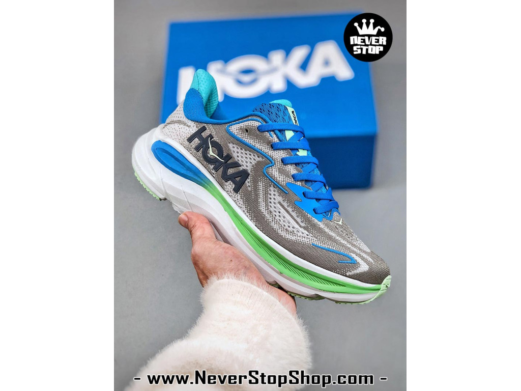 Giày chạy bộ siêu nhẹ êm Hoka Clifton 10 Xám Xanh Dương nam nữ giá tốt tại NeverStop Sneaker Shop Giày thể thao chạy bộ Hoka Clifton 10 Xám Xanh Dương nam nữ chuyên thể thao replica 1:1 like auth real chính hãng giá rẻ tốt nhất tại NeverStopShop.com HCM