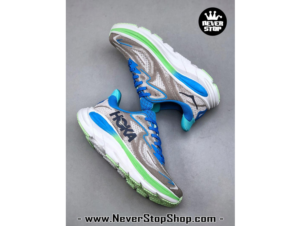 Giày chạy bộ siêu nhẹ êm Hoka Clifton 10 Xám Xanh Dương nam nữ giá tốt tại NeverStop Sneaker Shop Giày thể thao chạy bộ Hoka Clifton 10 Xám Xanh Dương nam nữ chuyên thể thao replica 1:1 like auth real chính hãng giá rẻ tốt nhất tại NeverStopShop.com HCM