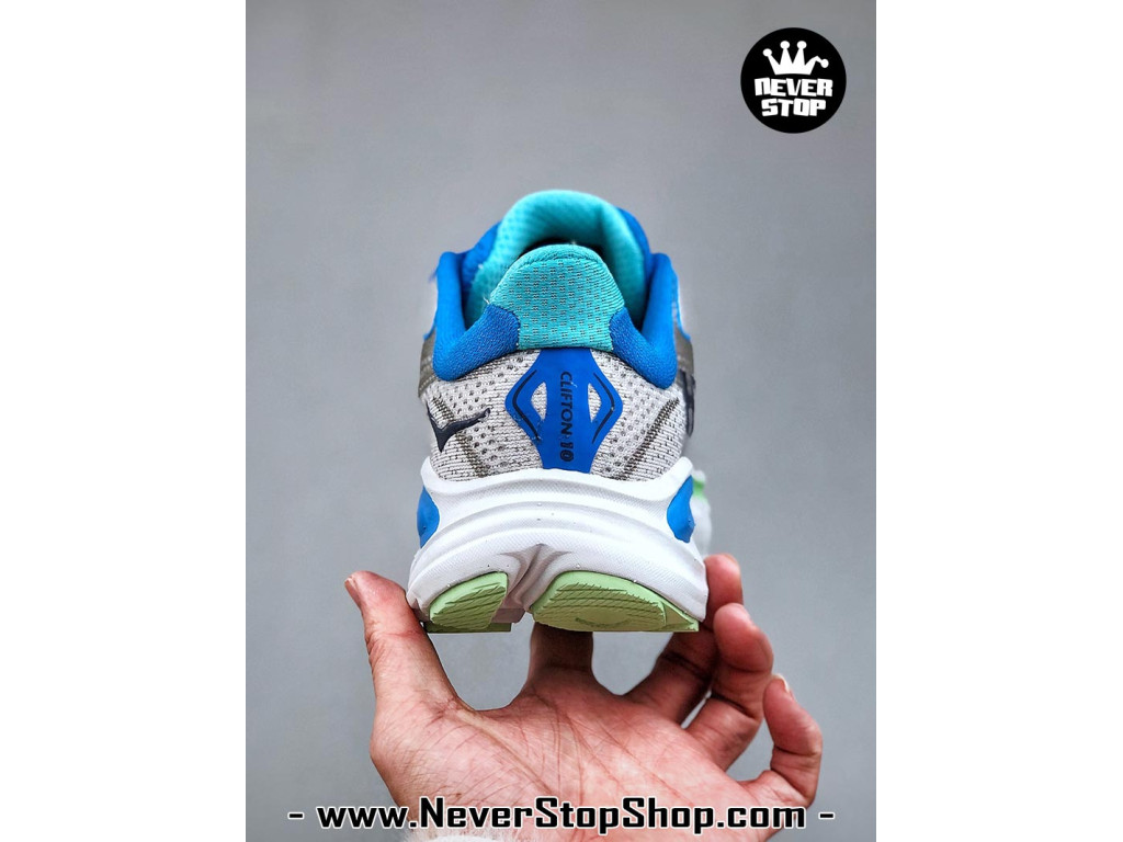 Giày chạy bộ siêu nhẹ êm Hoka Clifton 10 Xám Xanh Dương nam nữ giá tốt tại NeverStop Sneaker Shop Giày thể thao chạy bộ Hoka Clifton 10 Xám Xanh Dương nam nữ chuyên thể thao replica 1:1 like auth real chính hãng giá rẻ tốt nhất tại NeverStopShop.com HCM