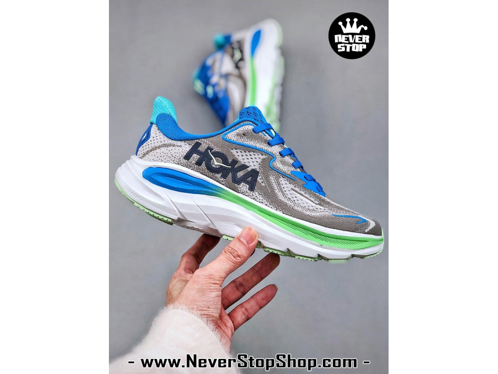 Giày chạy bộ siêu nhẹ êm Hoka Clifton 10 Xám Xanh Dương nam nữ giá tốt tại NeverStop Sneaker Shop Giày thể thao chạy bộ Hoka Clifton 10 Xám Xanh Dương nam nữ chuyên thể thao replica 1:1 like auth real chính hãng giá rẻ tốt nhất tại NeverStopShop.com HCM