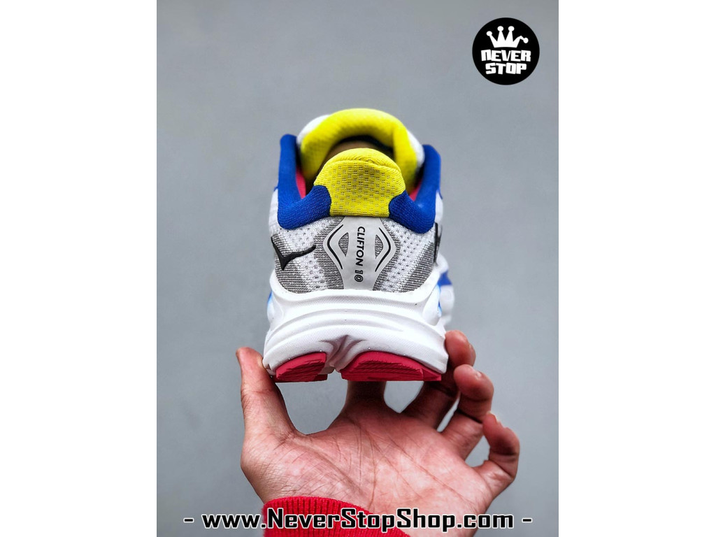 Giày chạy bộ siêu nhẹ êm Hoka Clifton 10 Xám Xanh Dương Đỏ nam nữ giá tốt tại NeverStop Sneaker Shop Giày thể thao chạy bộ Hoka Clifton 10 Xám Xanh Dương Đỏ nam nữ chuyên thể thao replica 1:1 like auth real chính hãng giá rẻ tốt nhất tại NeverStopShop.com HCM
