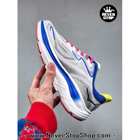 Hoka Clifton 10 Grey Blue Red