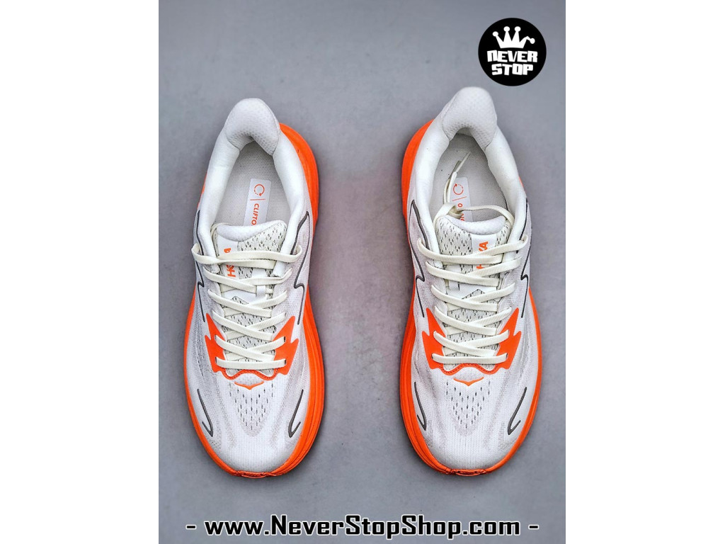 Giày chạy bộ siêu nhẹ êm Hoka Clifton 10 Xám Cam nam nữ giá tốt tại NeverStop Sneaker Shop Giày thể thao chạy bộ Hoka Clifton 10 Xám Cam nam nữ chuyên thể thao replica 1:1 like auth real chính hãng giá rẻ tốt nhất tại NeverStopShop.com HCM