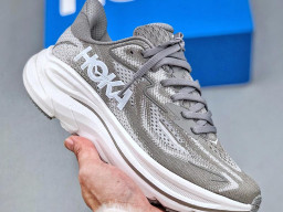 Giày thể thao chạy bộ Hoka Clifton 10 Xám Trắng nam nữ chuyên thể thao replica 1:1 like auth real chính hãng giá rẻ tốt nhất tại NeverStopShop.com HCM