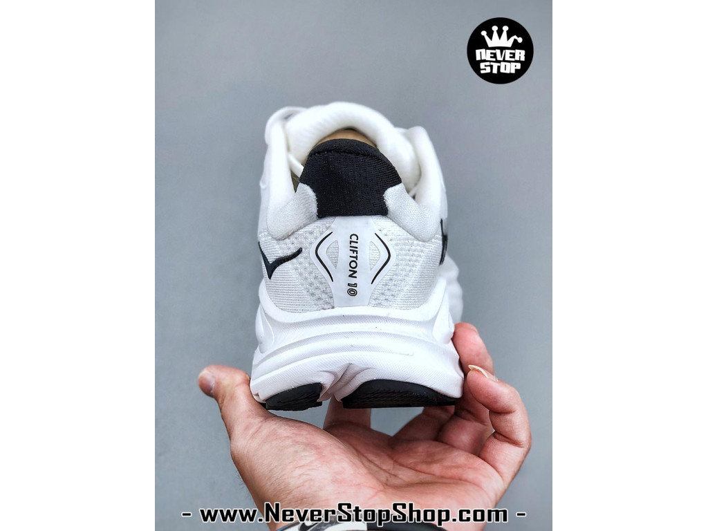 Giày thể thao chạy bộ Hoka Clifton 10 Trắng Đen nam nữ chuyên thể thao replica 1:1 like auth real chính hãng giá rẻ tốt nhất tại NeverStopShop.com HCM