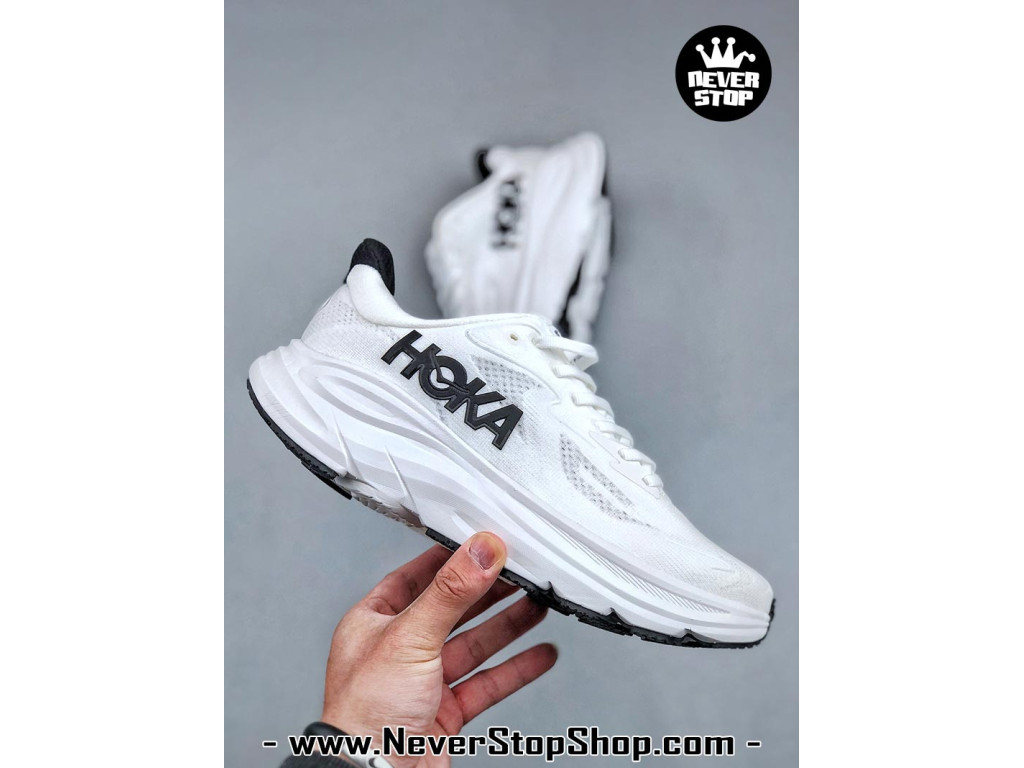 Giày thể thao chạy bộ Hoka Clifton 10 Trắng Đen nam nữ chuyên thể thao replica 1:1 like auth real chính hãng giá rẻ tốt nhất tại NeverStopShop.com HCM