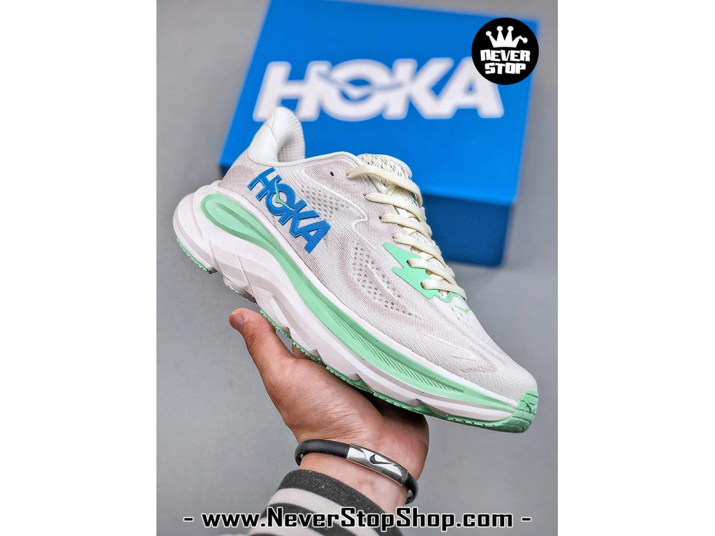 Giày thể thao chạy bộ Hoka Clifton 10 Trắng Xanh Ngọc nam nữ chuyên thể thao replica 1:1 like auth real chính hãng giá rẻ tốt nhất tại NeverStopShop.com HCM
