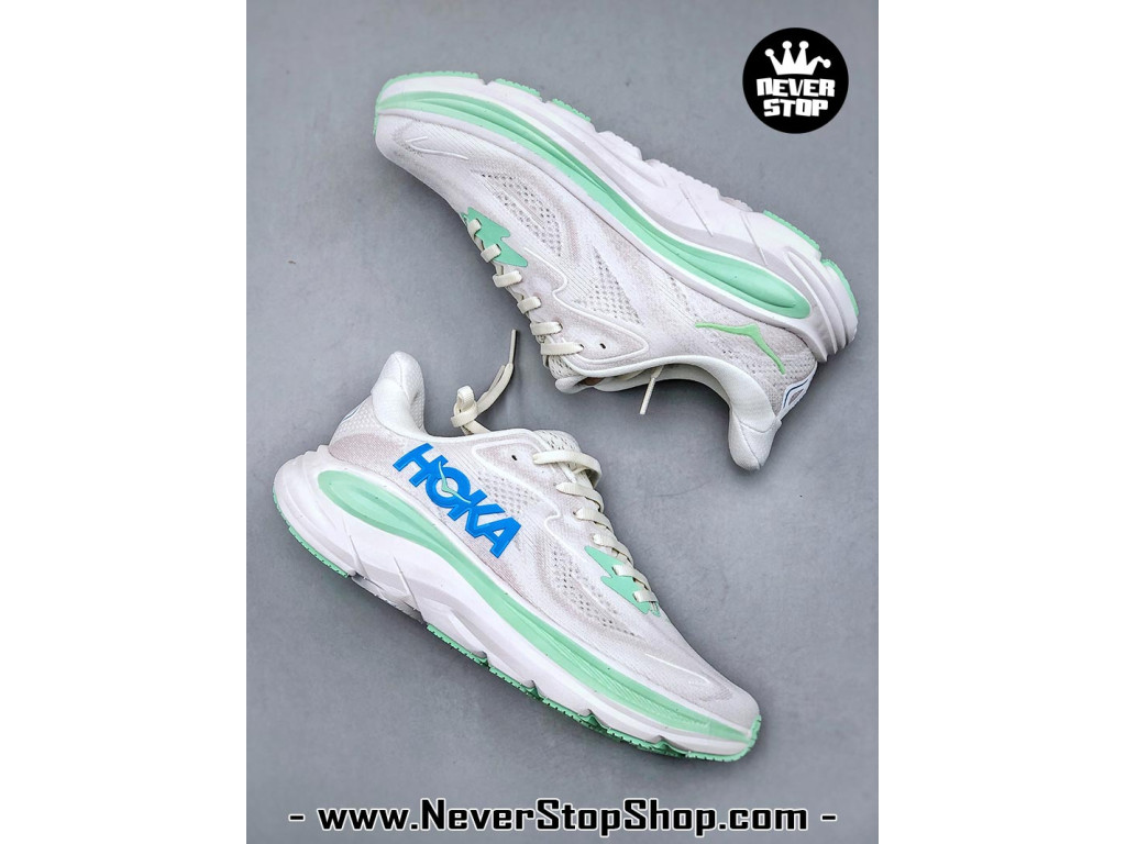 Giày thể thao chạy bộ Hoka Clifton 10 Trắng Xanh Ngọc nam nữ chuyên thể thao replica 1:1 like auth real chính hãng giá rẻ tốt nhất tại NeverStopShop.com HCM