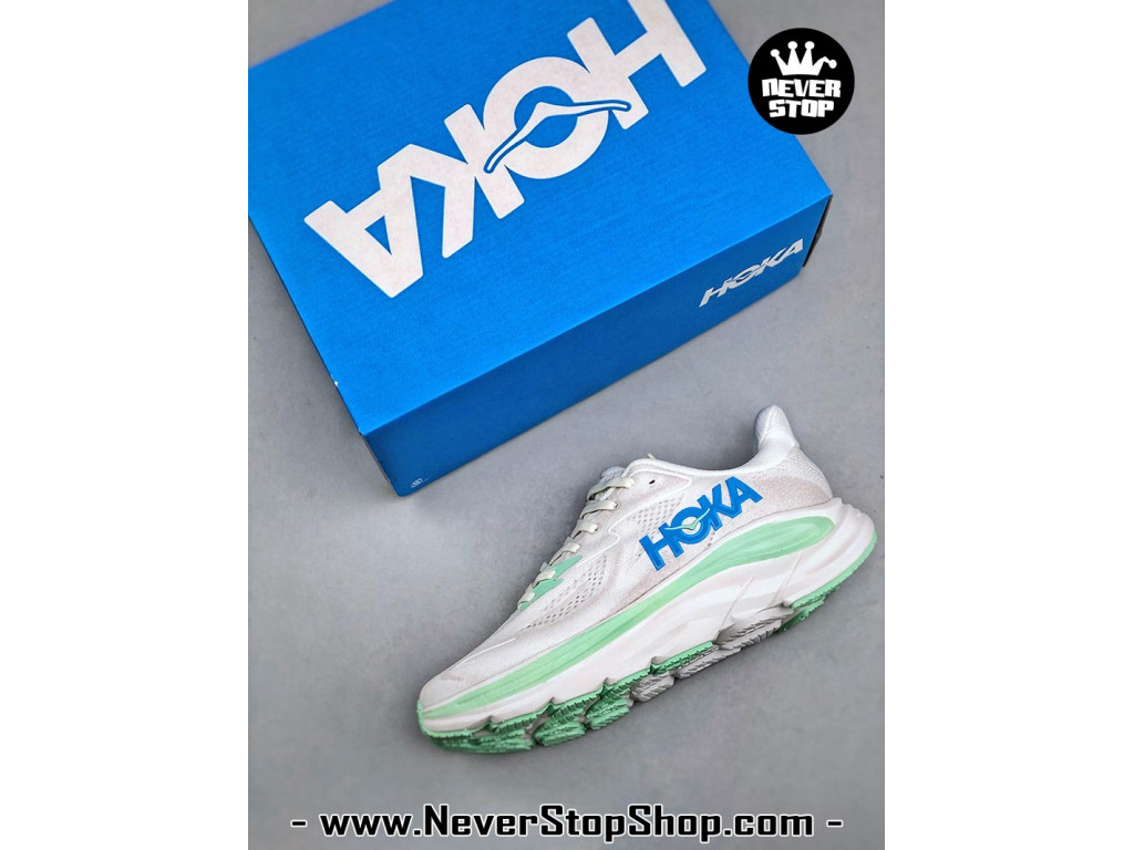 Giày thể thao chạy bộ Hoka Clifton 10 Trắng Xanh Ngọc nam nữ chuyên thể thao replica 1:1 like auth real chính hãng giá rẻ tốt nhất tại NeverStopShop.com HCM