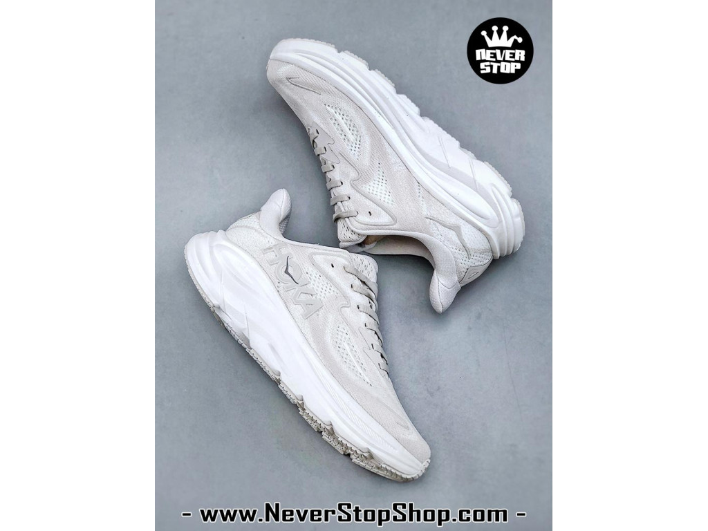 Giày chạy bộ siêu nhẹ êm Hoka Clifton 10 Trắng Xám nam nữ giá tốt tại NeverStop Sneaker Shop Giày thể thao chạy bộ Hoka Clifton 10 Trắng Xám nam nữ chuyên thể thao replica 1:1 like auth real chính hãng giá rẻ tốt nhất tại NeverStopShop.com HCM